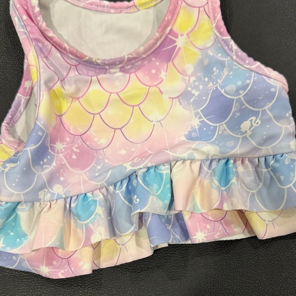 Colorful Mermaid Scale Kids Swim Set